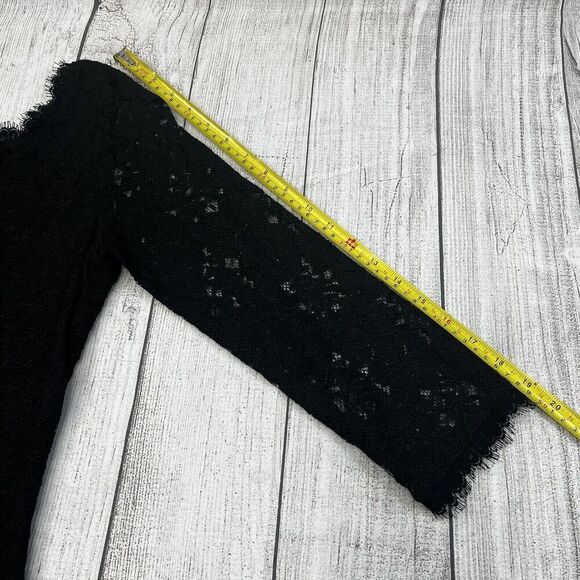 Diane Von Furstenberg DVF Black *Zarita* Lace 3/4‎ Sleeve Cocktail Dress Sz 8 - Picture 7 of 8
